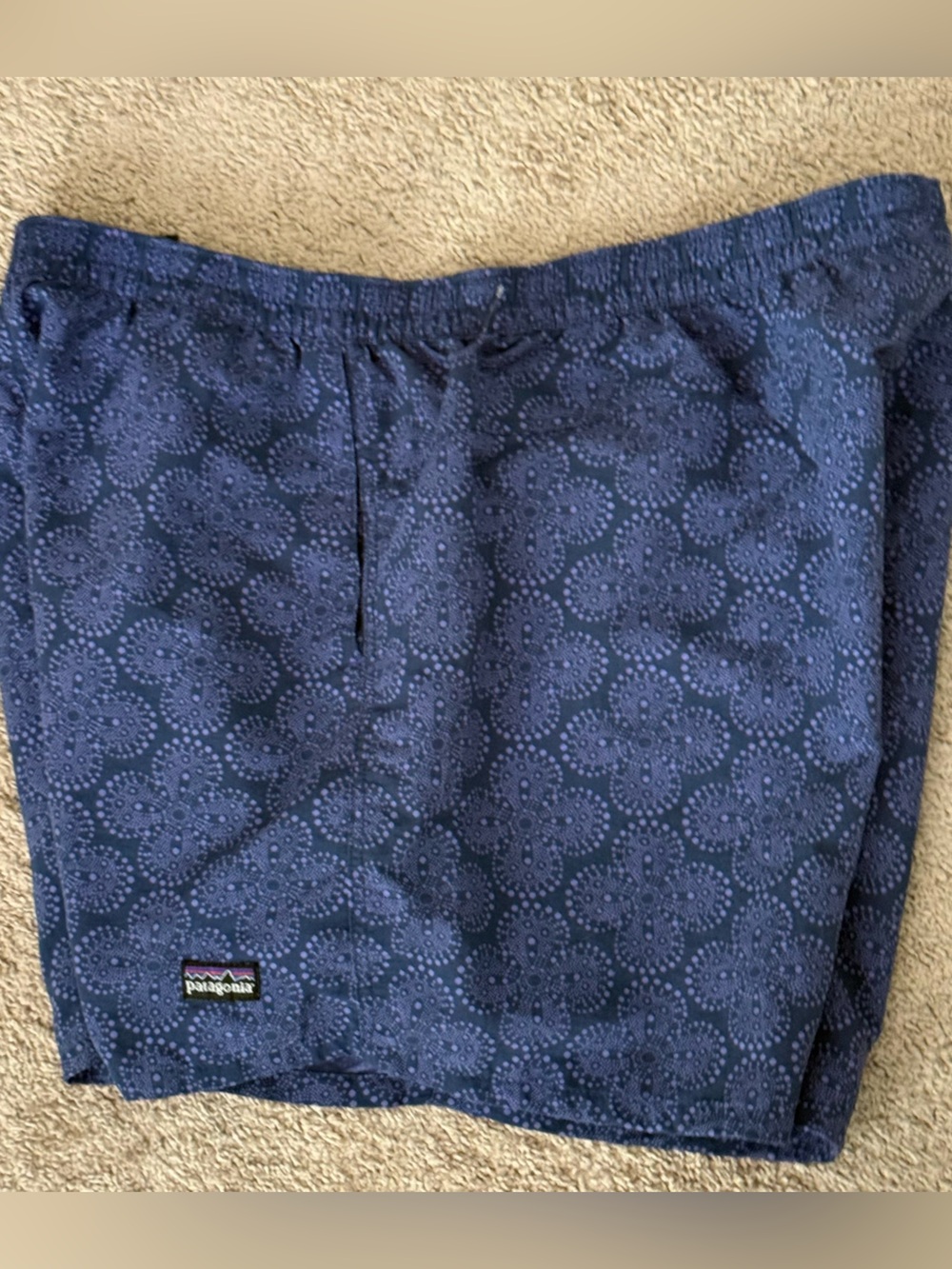 Patagonia Women's L XL Baggies Shorts Floral Geometric Pattern Pockets 57056